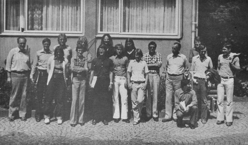 The 1979 participants, first row from l.to r. I.Schmidt, B.C.Kämper, R.Egger, K.Kuhnke, D.Schneider and C.Steyaert. Behind: G.Müller, H.G.Schmidt, K.Salthammer, W.Mirbach, A.Haas, P.Schimpf, H.Langenscheidt, F.Schäfer, B.Schmitz, H.J.Becker and W.Hohenester (credit unknown photographer).