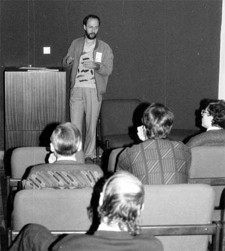 Gábor Süle presenting 'The Hungarian Visual meteor database' (credit Péter Spányi).