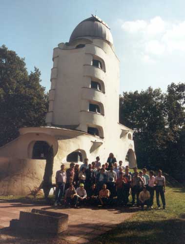 The IMC 1991 group photo in front of the Einsteinturm Solar observatory (credit Casper ter Kuile).