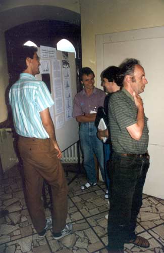 Marc de Lignie, Ralf Koschack and Malcolm Currie at the posters (credit Casper ter Kuile).