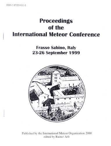 The Proceedings of the International Meteor Conference, Frasso Sabino 1999.