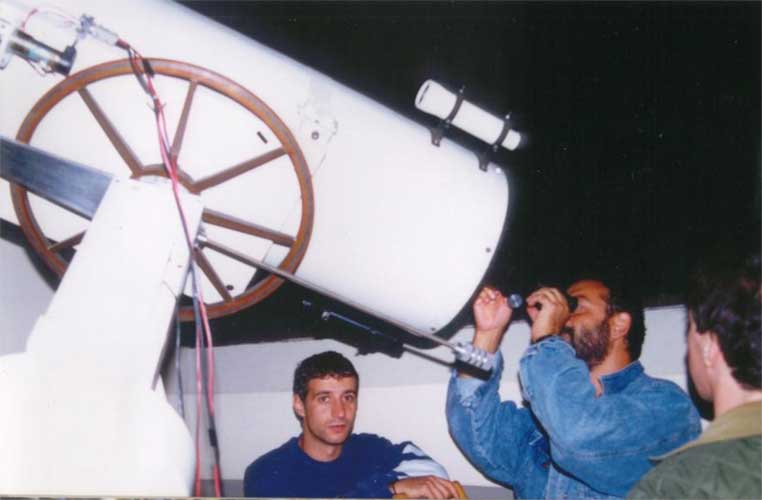 At night observing at the local observatory (credit Valentin Grigore).