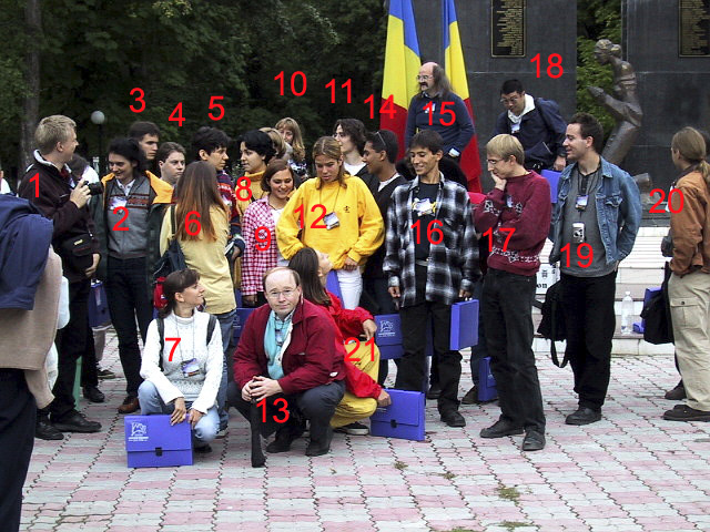 Trying to get the group photo: 1.Mirko Nitschke (D), 2.Petra Rendtel (D), 3.?, 4.Mirko Kokole (SLO), 5.Irena Zivkovic (YU), 6.Catalina Soloveanu (RO), 7.Lina Hristova Rashkova (BG), 8.Ivelina Momtcheva (BG), 9.Elena Sarbinska (BG), 10.Gabriella Triglav (SLO), 11. Bert Everaert (B), 12.Mariya Krumova (BG), 13.Marc Gyssens (B), 14.Michail Mihov (BG), 15.Axel Haas (D), 16.Dobri Dobrev (BG), 17.Rainer Arlt (D), 18.Yasuhiro Tonomura (JAP), 19.Cis Verbeeck (B), 20.Jean-Marc Wislez (B) and 21.Katya Koleva (BG) (credit Casper ter Kuile).