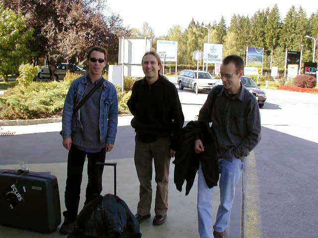 Arrival at Ljubljana airport, Cis Verbeeck, Jean-Marc Wislez and Jan Verbert (credit Javor Kac).
