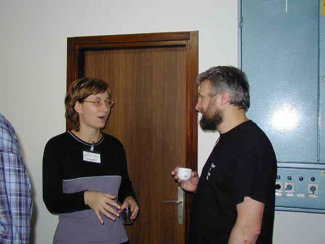 Mihaela Triglav and Chris Trayner discussing something (credit Javor Kac).
