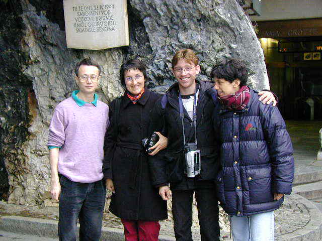 David Asher, Dragana Okolic, Felix Bettonvil and Irena Zivkovic in front of the Cave (credit Javor Kac).