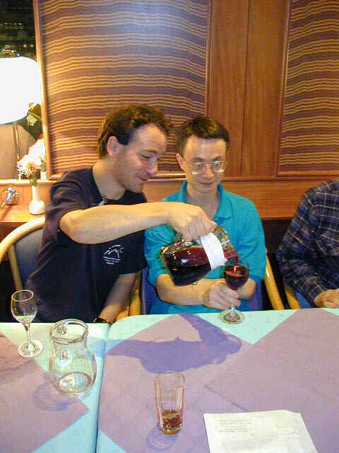 Cis Verbeeck refilling David's glass (credit Javor Kac).