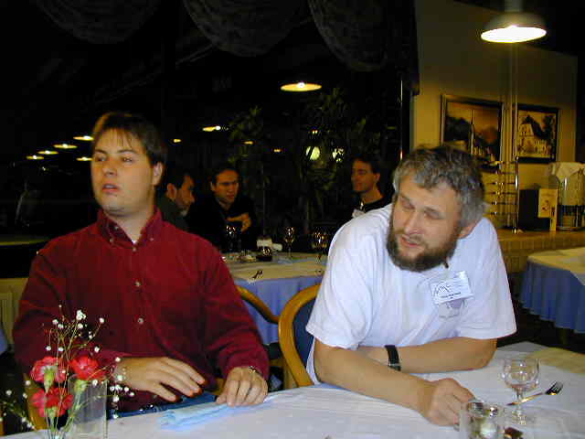 Mirko Kokole and Chris Trayner at dinner (credit Javor Kac).