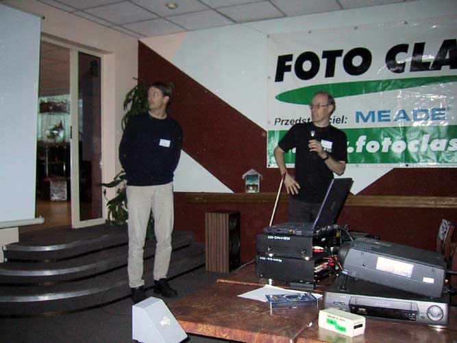 Jos Nijland and Casper ter Kuile at the workshop 'Multistation photography and video observations' (credit Casper ter Kuile).