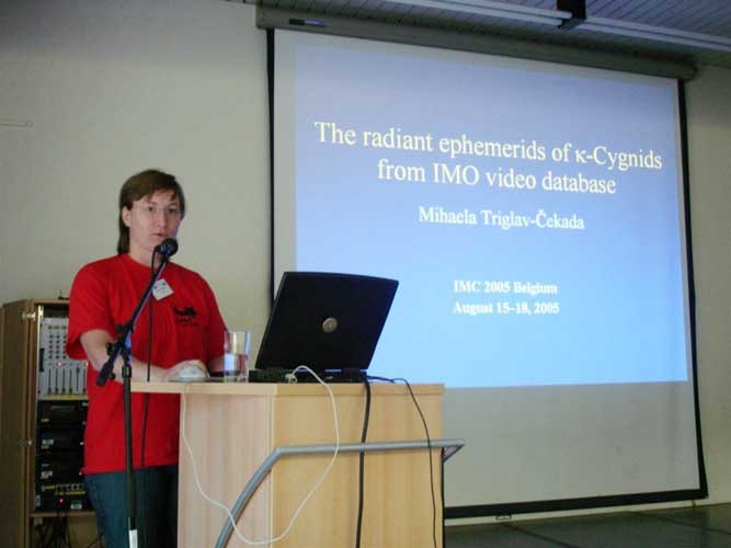 Mihaela Triglav presenting 'Kappa-Cygnids from the IMO Video Database' (credit Jos Nijland).