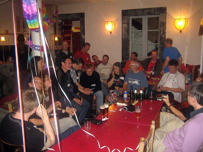Party time in the bar at the first IMC evening (credit Katya Koleva).