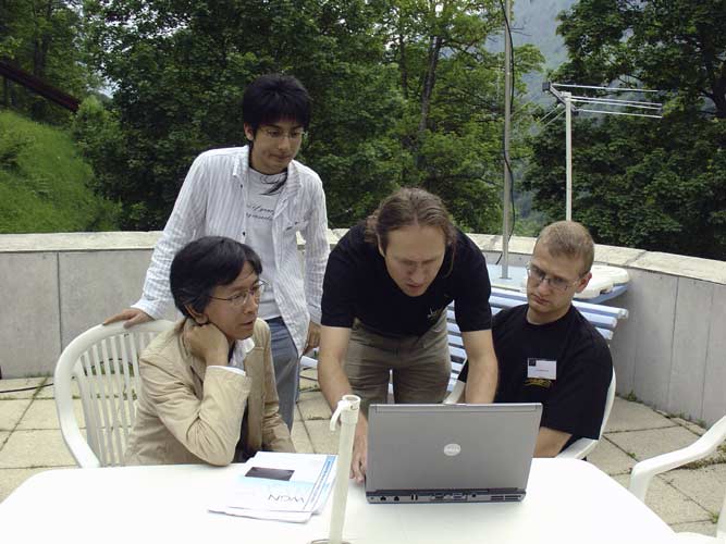 Radio Meteor School participants, Masa-yuki Yamamoto, Kazuya Noguchi, Jean-Marc Wislez and Stijn Calders (credit Galina Ryabova).