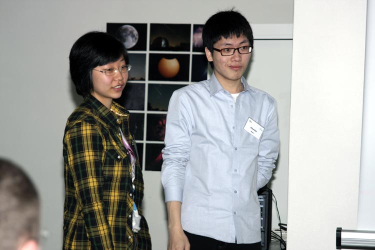 Minhye Kim and Uitae Kim with 'How light pollution affect asteroid (meteor) observation' (credit Bernd Brinkmann).