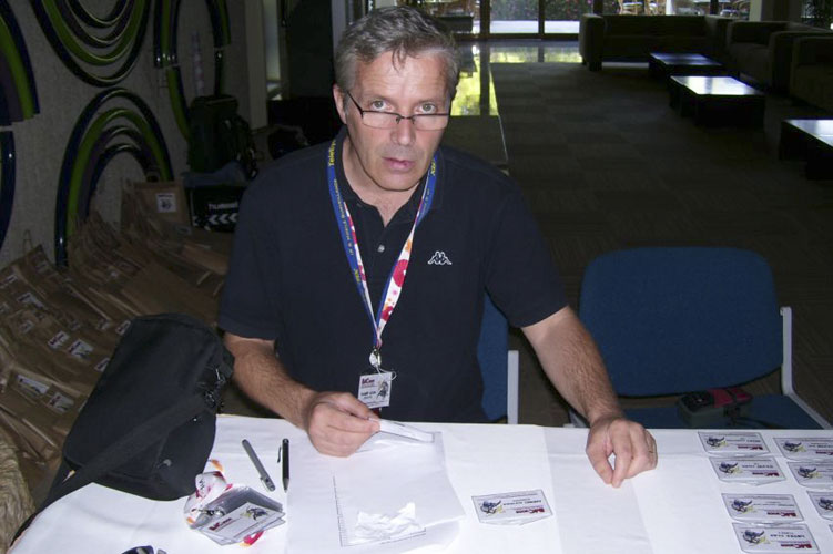 Damir Šegon at the IMC-reception desk (credit Željko Andreić).