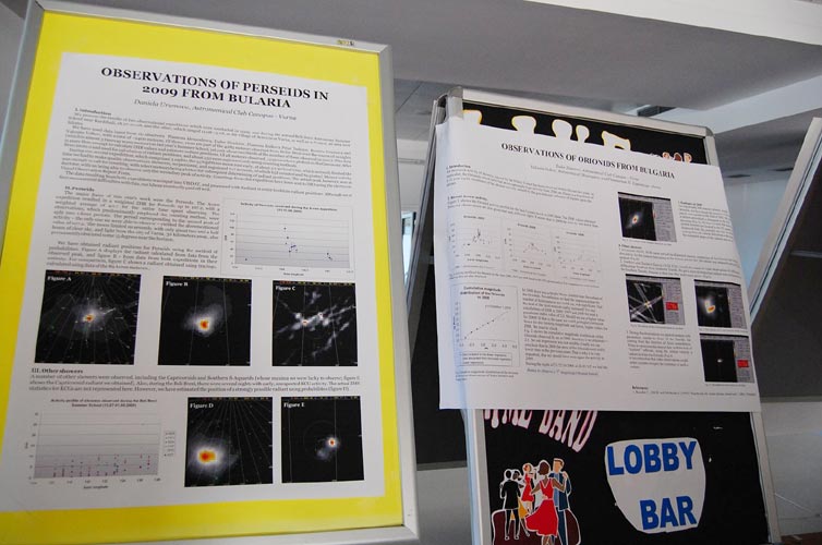 Friday 5:30pm: two posters from Bulgaria '2009 Perseids' and 'Orionids' (credit Gabriela Sasu).