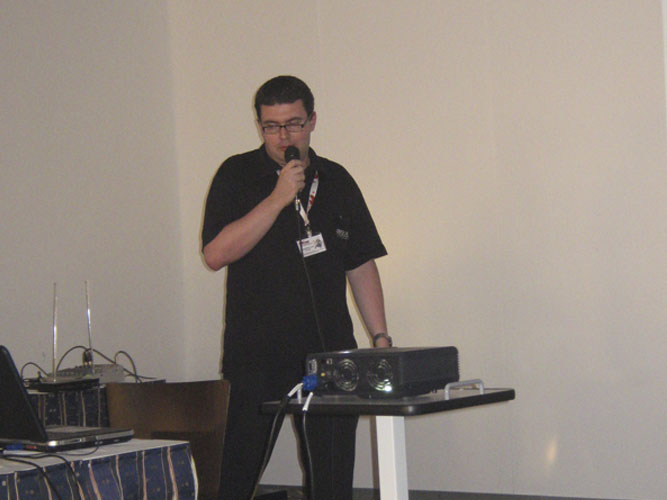 Przemysław Żołądek presenting 'The 2009 Perseids photographic results' (credit Damir Šegon).