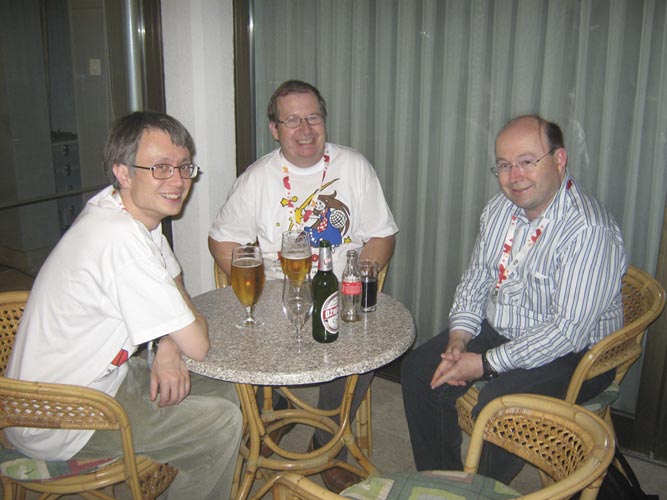 David Asher, Željko Andreić and Marc Gyssens enjoy a drink on the terras of hotel Pical (credit Damir Šegon).