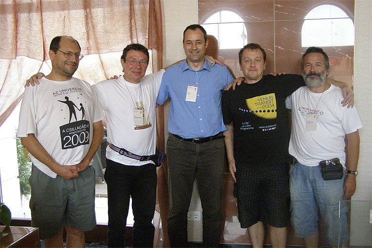 Sunday noon: departure and good bye. Istvan Tepliczky, Paul Roggemans, Antal Igaz, Krisztian Sarneczky and Tibor Hegedus (credit Adriana Nicolae).