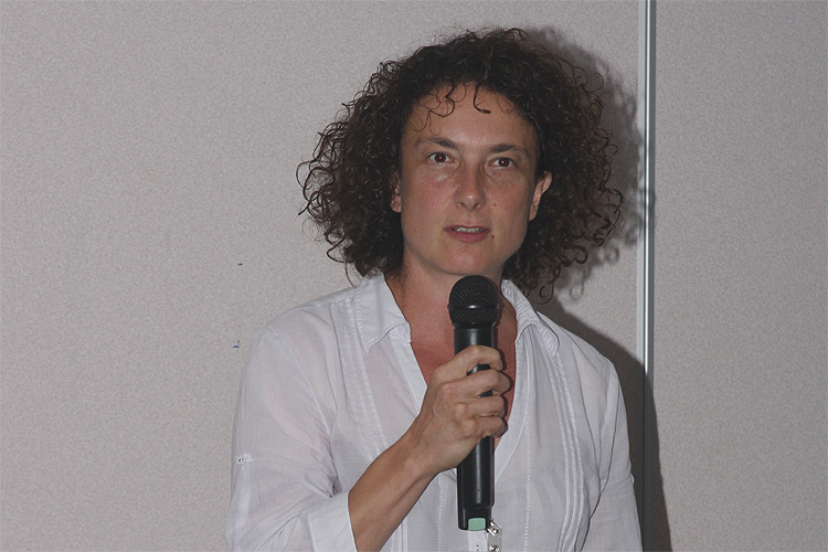 Mária Hajduková Jr. with her lecture 'Population of hyperbolic meteoroids' (credit Bernd Brinkmann).