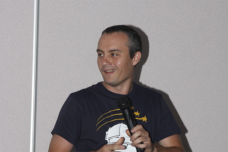 Dusan Tomko with the lecture: 'The prediction of meteor shower associated with Comet 122P/de Vico' (credit Bernd Brinkmann).
