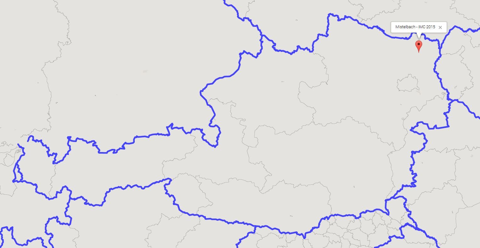 Location of Mistelbach within the boundaries of Austria