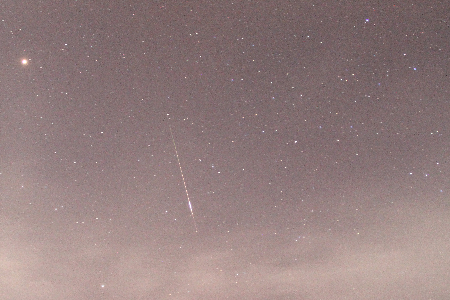 Perseid meteor and Mars: August 13, 2020 uploaded by Filipp Romanov
