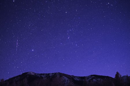 Geminid near Sirius over Bavarian Alpine Mountains uploaded by Peter C. Slansky