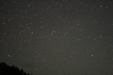 Perseid on August 12, 20:52 UT and five satellite around uploaded by Oleg Tarasov