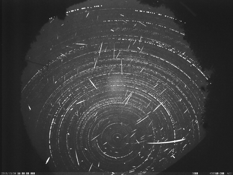 Composite picture of 2018 Draconid outburst captured by Juraj Toth with AMOS recordings, from AMO Modra. Credit: Juraj Toth