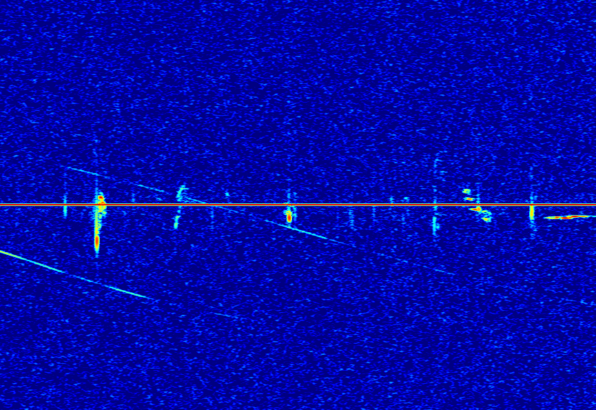 High increase of meteor radio echoes recorded by Hervé Lamy, as the outburst of Draconids was under way, on October 8, around 23h50 UT. Credit: Hervé Lamy