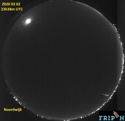 Fireball recorded with the FRIPON camera in Noordwijk, the Netherlands.