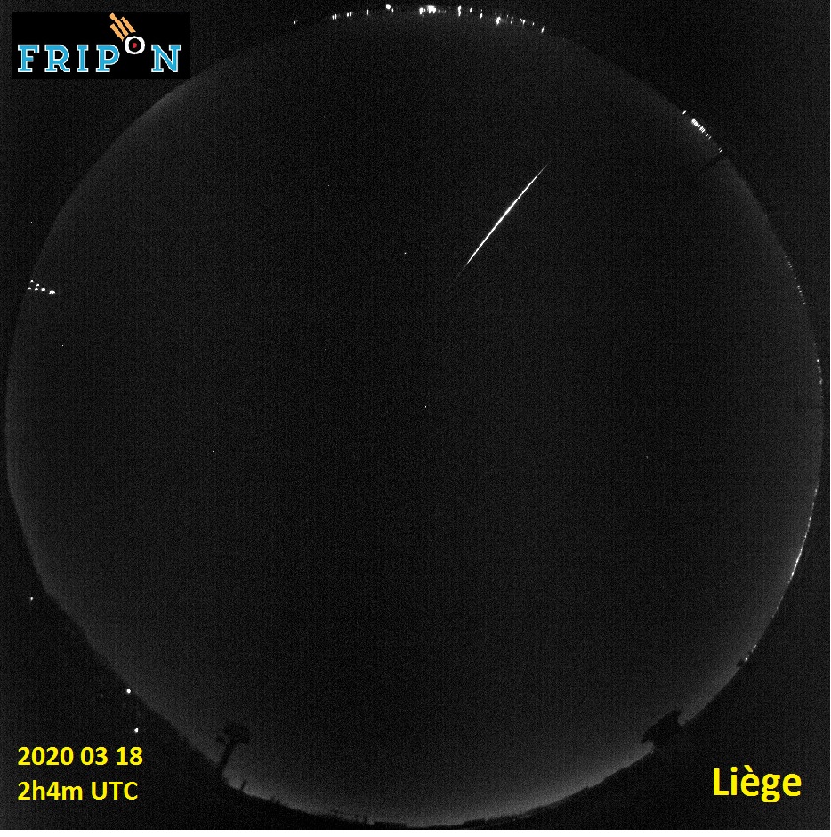 March 18th, 02h 04min UT fireball captured from Liege witha FRIPON network video station. Credit: FRIPON/Vigie-Ciel