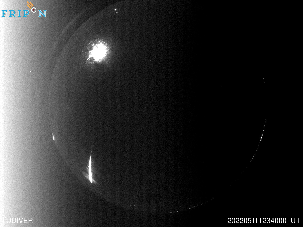 Figure 2b- May 11th, 2022, 23h 40min UT fireball captured by Fripon video station in Ludiver (France). Credit: FRIPON/Vigie-Ciel