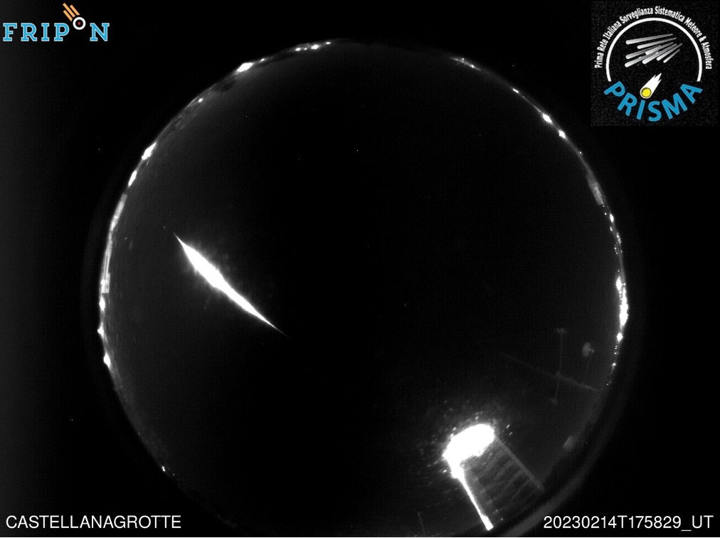 Figure 4- February 14th, 17h 58min UT fireball captured by PRISMA/FRIPON video station in Castellanagrotte. Credit: PRISMA