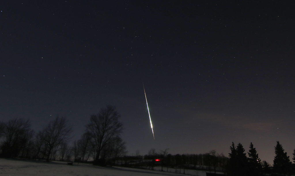 The fireball associated to asteroid 2024 BX1 captured from Glashütte (Germany). Credit: Tobias Felber