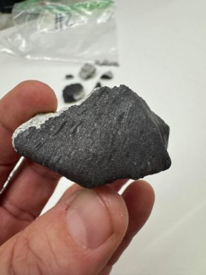 Figure 2b- Steven Dixey pictures on Facebook of meteorites fragments recovered in Georgia, two hours after the first visual reports came out. Credit: Steven Dixey